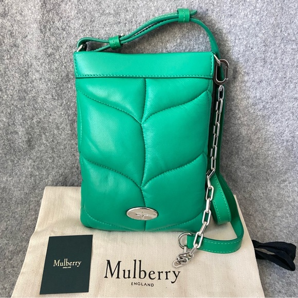 NWT Mulberry Softie Phone Bag Green - Picture 2 of 11